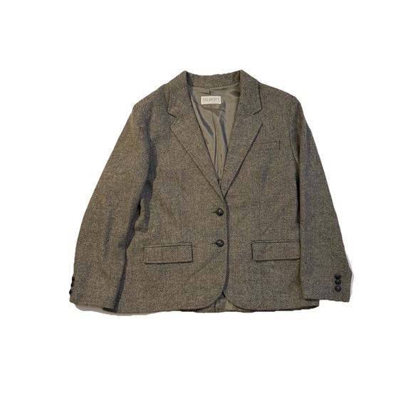 Talbott Jackets & Blazers - Talbott 100% Wool Blazer Womens M Gray Herringbone Tweed Jacket